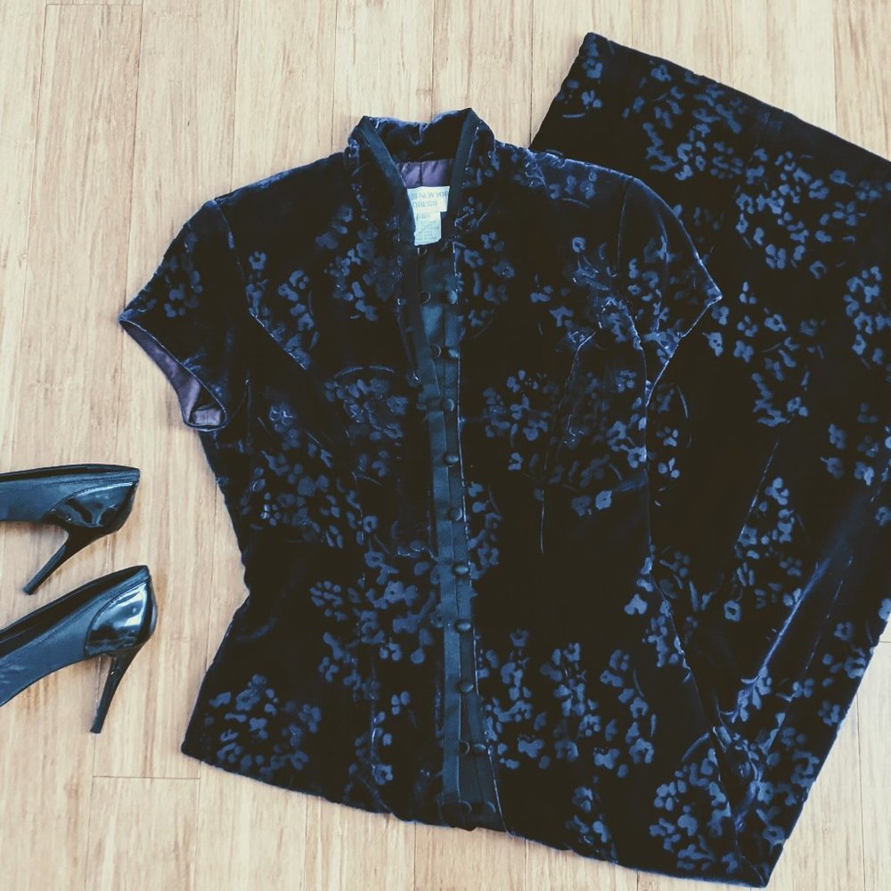 Vintage Velvet Cheongsam Dress